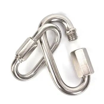 

5 Sizes Stainless Steel Climbing Safety Buckle Mountaineering Screw Lock Climbing Gear Carabiner Quick Links Safety Snap Hook