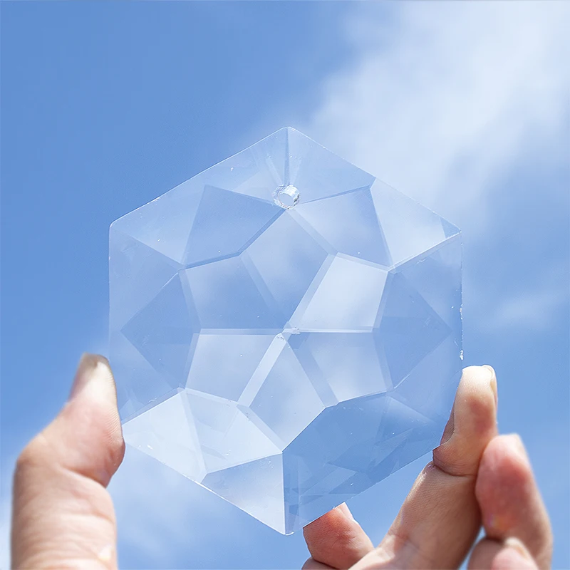 Kaufen H   D 100mm Glas Kristall Kronleuchter Anhänger Handwerk Kunst Regenbogen Hexagramm Prisma Suncatcher Hängen Ornament Fengshui Weihnachten Geschenk decor