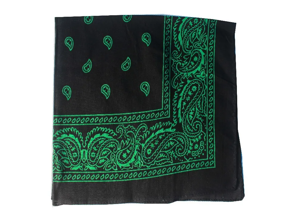 Black and Green Paisley Bandana  Head Wear Bands Scarf Neck Wrist Wrap For Mens mens blanket scarf
