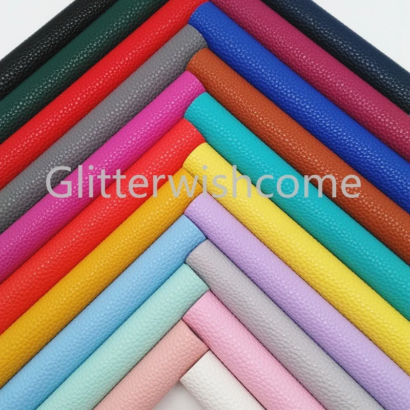 

Glitterwishcome 21X29CM A4 Size Vinyl For Bows Embossed Litchi Grain Leather Fabirc Faux Leather Sheets for Bows, GM285A