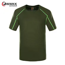 WWKK летняя пара топы и круглая футболка для отдыха на природе скалолазание быстросохнущие мужские и женские дышащие с коротким рукавом альпинистские футболки