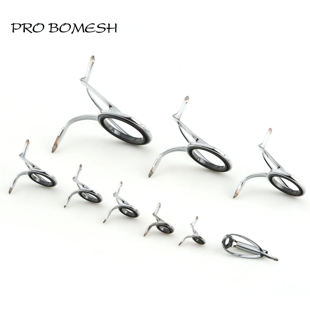 

Pro Bomesh 22.3g 9pcs/Kit Surf Rod Boat Rod Snakehead Rod Guide Set SIC Ring Stainless Steel Guide DIY Custom Rod Accessory