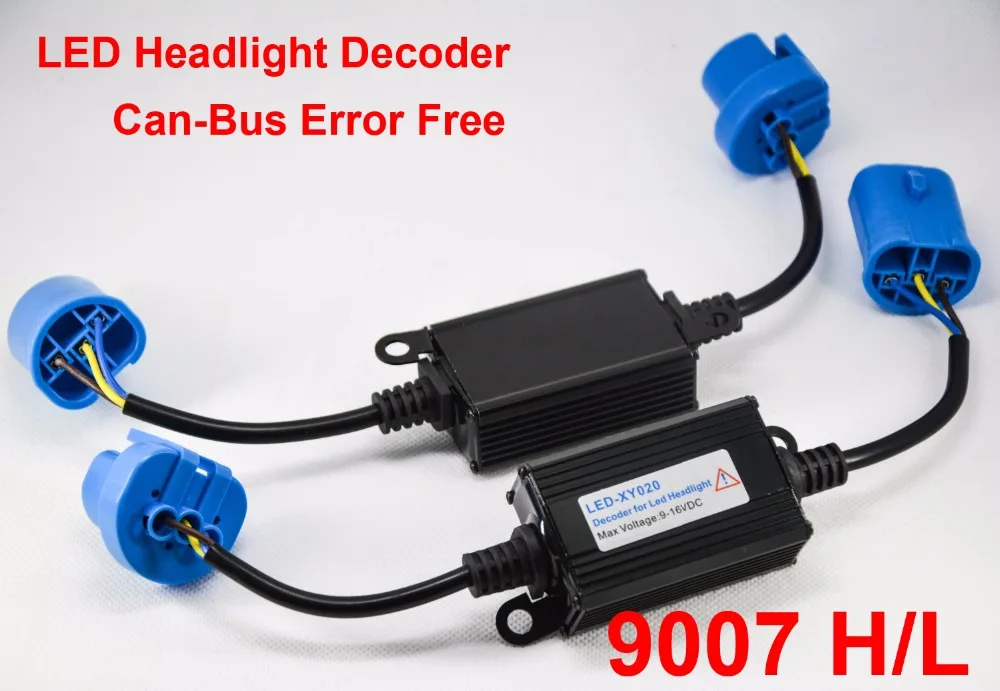 

1 Pair 9007 HB5 Auto LED Headlight Conversion Kit Canbus Decoder Lo No Error Free Warning Canceler Anti-Hyper Flashing Blinking