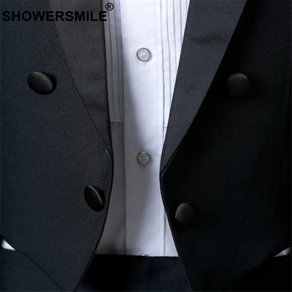 SHOWERSMILE Set Formal Dress Men 4 Piece Suits Swallow-tailed Coat Suit Wedding Groom Clothing Tuxedo Slim Fit Male Dress Suits