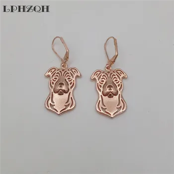 

LPHZQH Wholesale Cute Pet Staffordshire Bull Terrier Earings For Women Girl Lover Unique Christmas Birthday Lovely Gift Jewelry