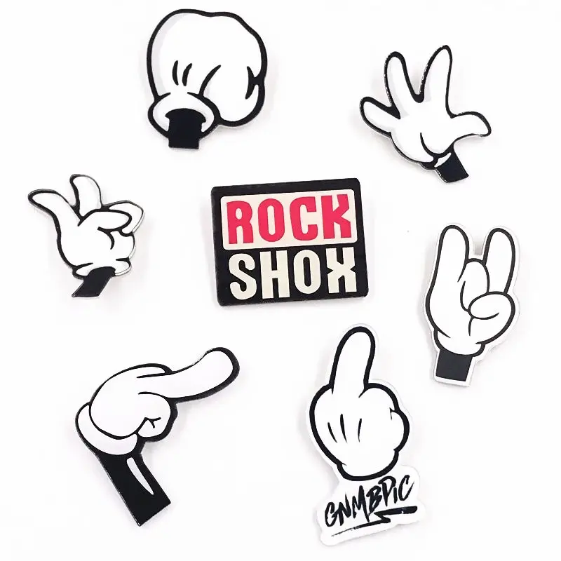 

1PCS Mickey hand Cheap Cartoon Harajuku Pin Badge Acrylic Badges Icons on The Backpack Pin Badge Decoration for Clothing