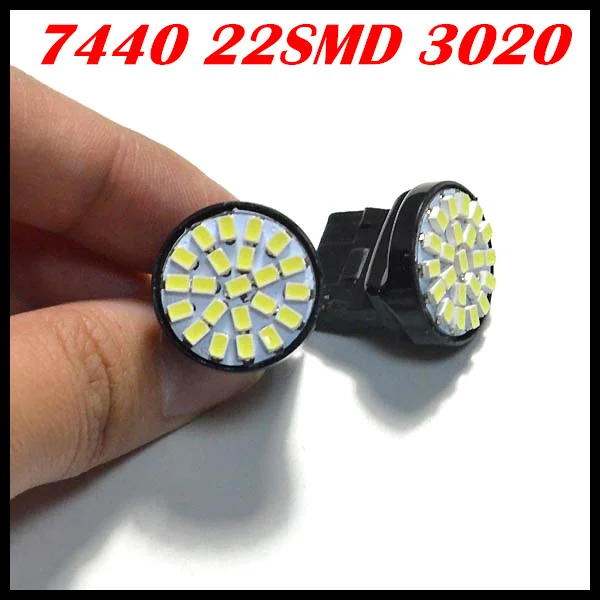

Free shipping 10pcs/lot ,Car led lamp 7440 led t20 22SMD 1206 Led light turn signal reverse light,W21W LED car turn signal lamp