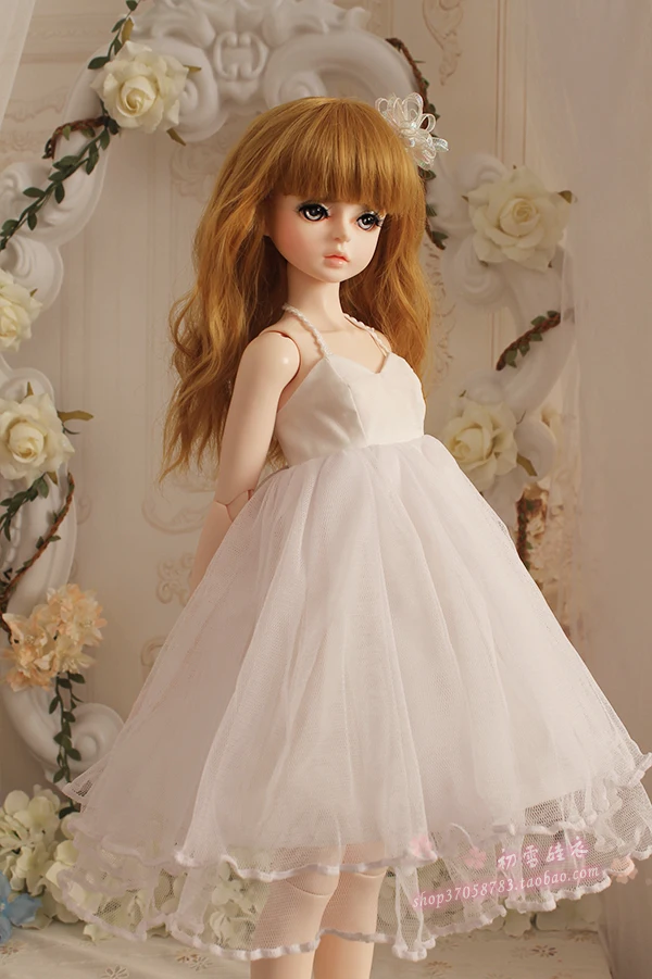 

White harness dress for 1/3 1/4 1/6 BJD SD DD doll clothing accessories