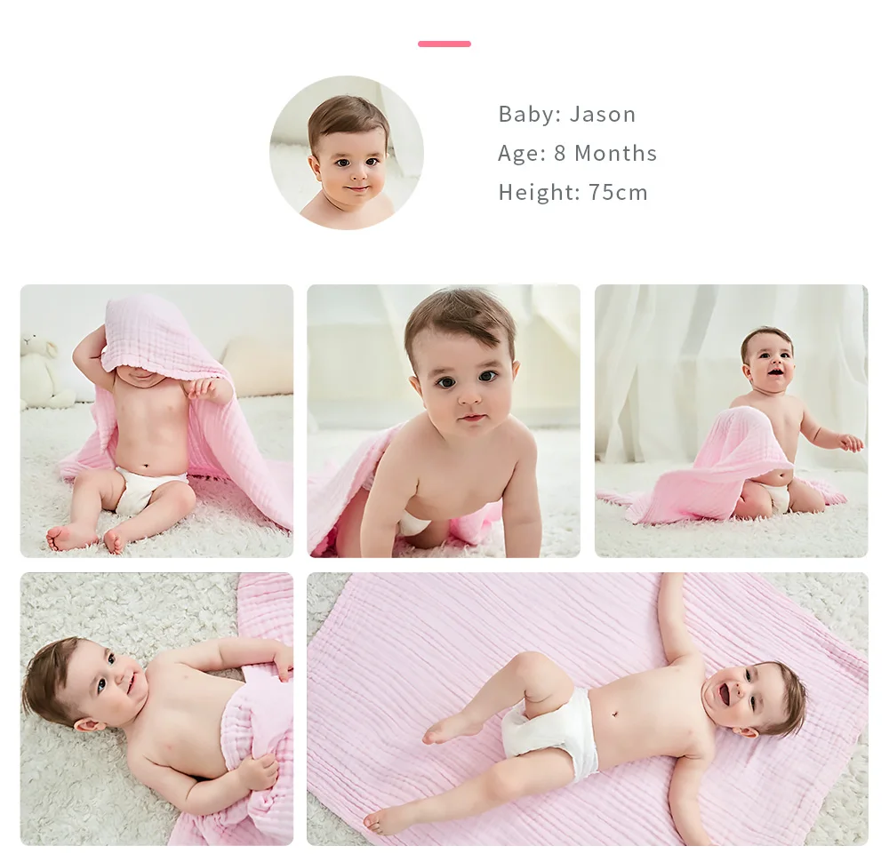 110*110 см хлопковое детское муслиновое Пеленальное Одеяло для новорожденных, Детское покрывало для кровати, одеяло, 6 слоев, детское хлопковое муслиновое одеяло