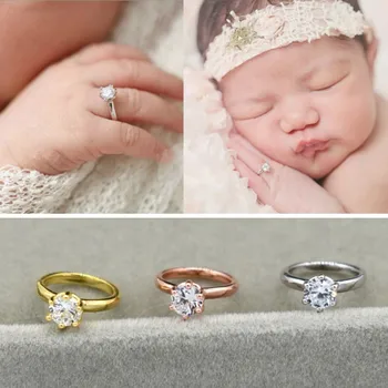 

Newborn Photography Props Faux Diamond Ring Baby Shooting Photo Prop Jewelry