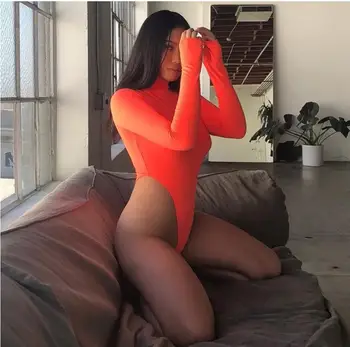 

Hot long sleeve high neck bodycon sexy Christmas bodysuit autumn winter women fashion casual body
