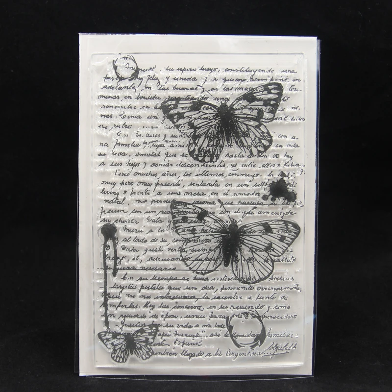 

ZFPARTY Butterfly background Transparent Clear Silicone Stamp/Seal for DIY scrapbooking/photo album Decorative card making