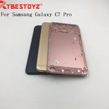 

RTBESTOYZ Metallic Material Back Battery Cover Case Door Housing Cover Frame For Samsung Galaxy C7 Pro Back Cover Case C7 Pro