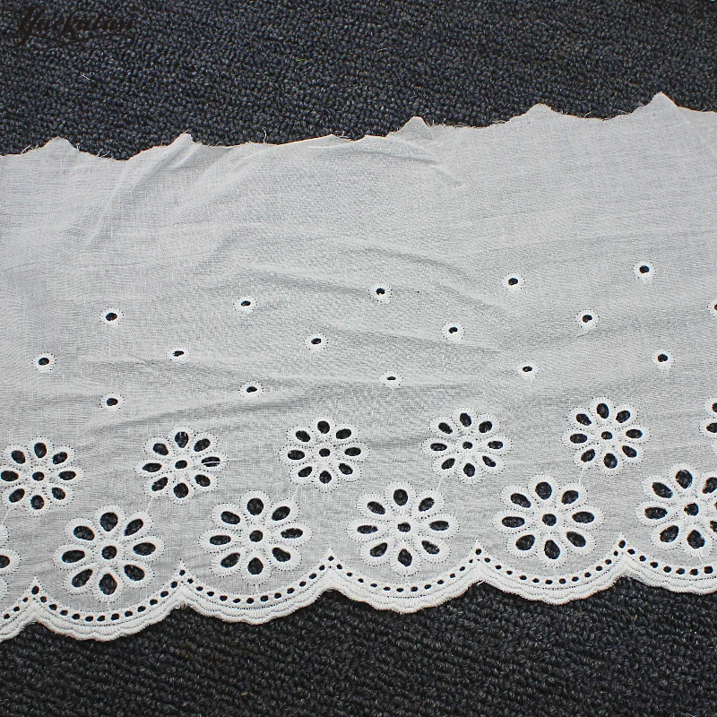 YACKALASI 100 Cotton Lace Trim Eyelet Embroidered Lace Ribbon Swiss