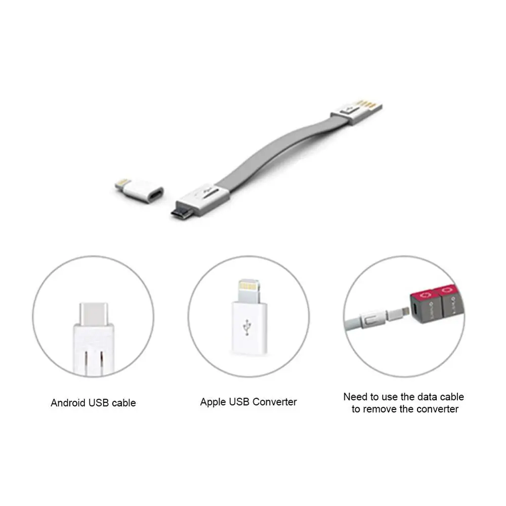 Микро USB кабель адаптер Magic Cube для iPhone iPad Android Type C брелок 3 в 1 портативная линия