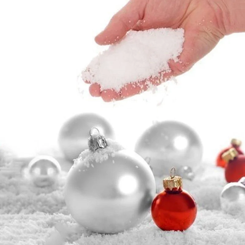 1 Pack Artificial Super Absorbant Snow Instant Snow Powder Fluffy Snowflake Frozen Party Magic Prop Christmas Party Decoration