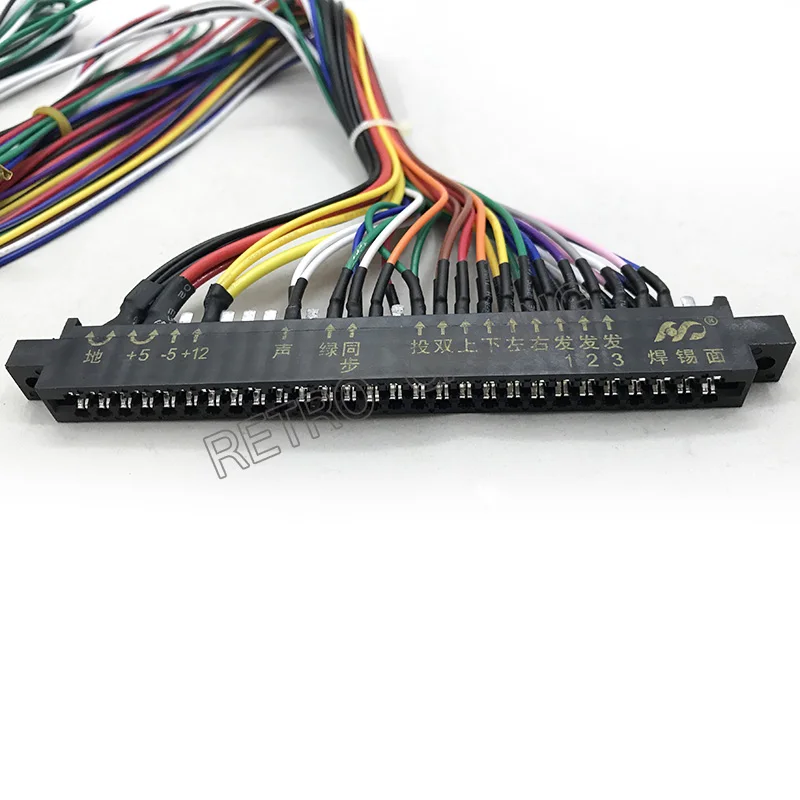 US $399.00 60pcs Wholesale 140cm 28pin Jamma Wiring Harness with 28mm48mm connector for Arcade Mame Video Game Machine Accessories