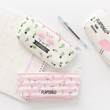 1X сладкий Фламинго Холст Ручка Карандаш сумка-Органайзер для хранения студенческий канцелярский школьный офисный поставка Детский Подарочный мешочек