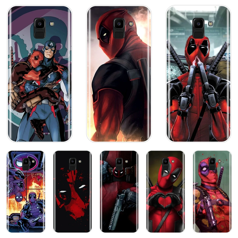 

Marvel SuperHero Deadpool Phone Case For Samsung Galaxy J2 J3 J5 J7 2015 2016 2017 Prime J4 J6 J8 Plus 2018 Silicone Back Cover