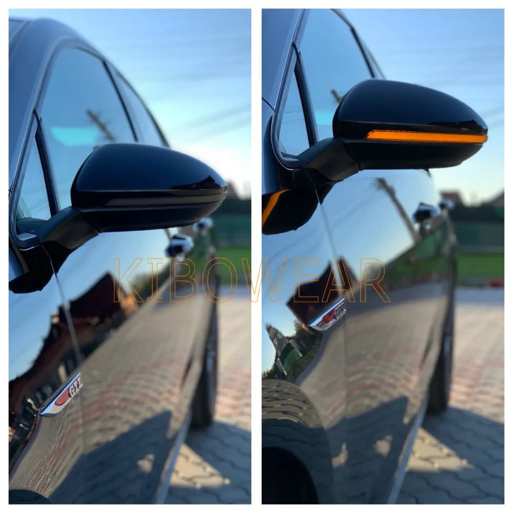 Kibowear для VW GTI Golf 7 светодиодный Динамический указатель поворота прокрутки GTD MK7 Rline GTE световой боковой индикатор для зеркала последовательный поток