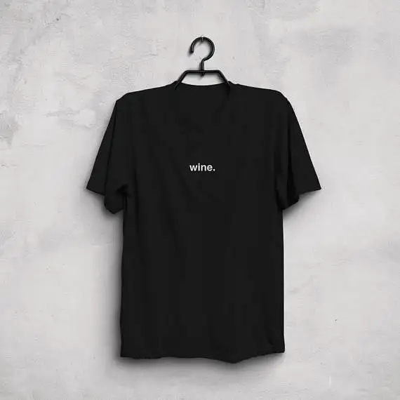 

"Wine" Letter Print t-shirt Women Funny Tops Summer Style Outfit Tumblr Graphic tees Female tshirt