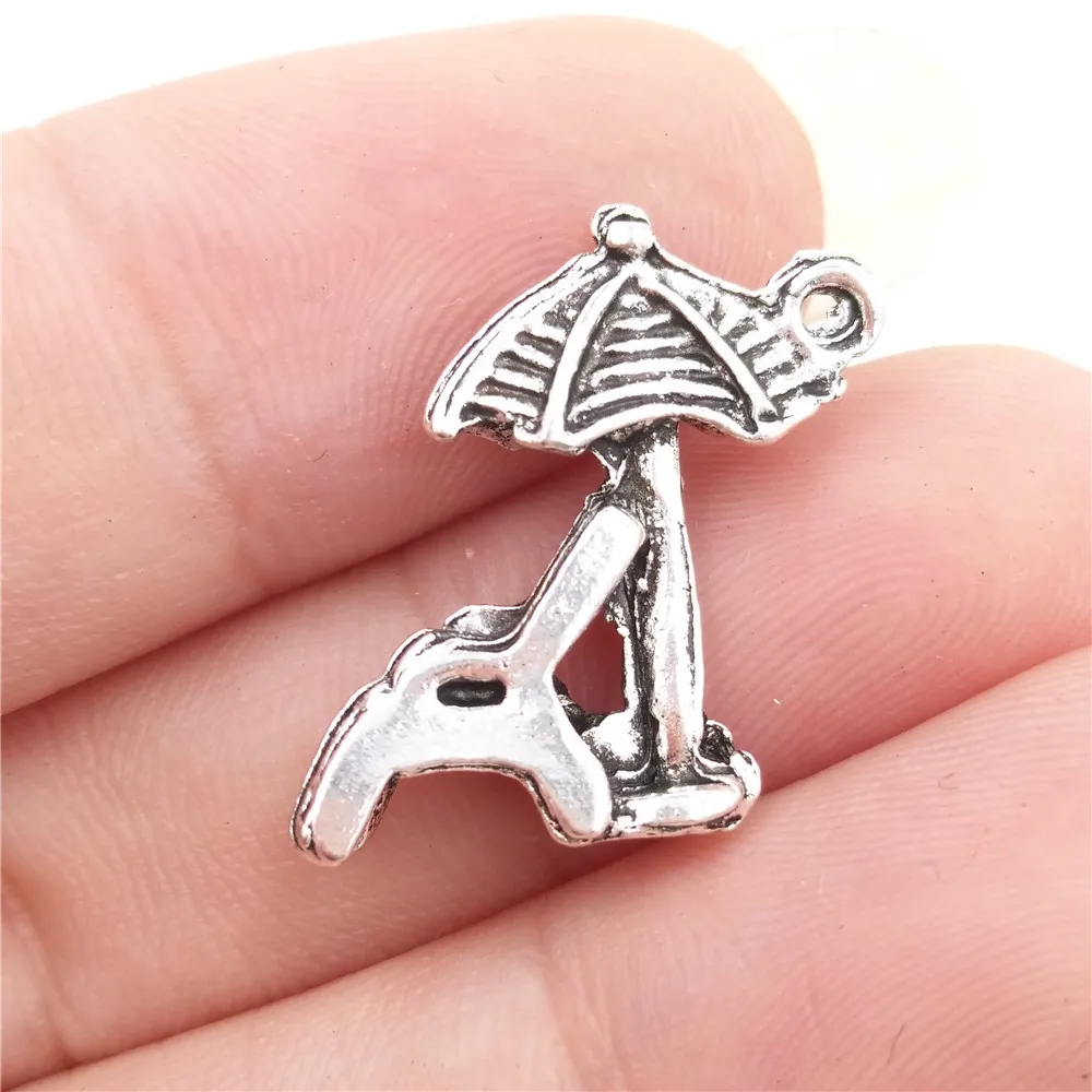BULK 30pcs Lots Nickle Free Alloy Summer Beach Chair Charms Antique Silver Plated Metal DIY Craft Pendants 12*8mm 1.3g