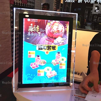 

5PCS A3 Black Border Acrylic Frame LED Illuminated Menu Boards Shop Desktop Stand Light Boxes