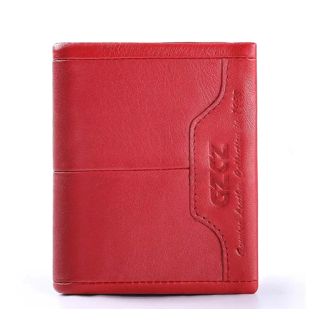 GZCZ женский кошелек из натуральной кожи на молнии маленький кошелек зажим для денег Портмоне держатель для карт Portomonee мини кошелек Rfid - Цвет: Red