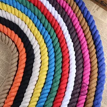 20mm d'épaisseur couleur décorative 3 brins tressé torsadé coton corde bricolage accessoires faits à la main macramé cordon tissé escalier garde-corps