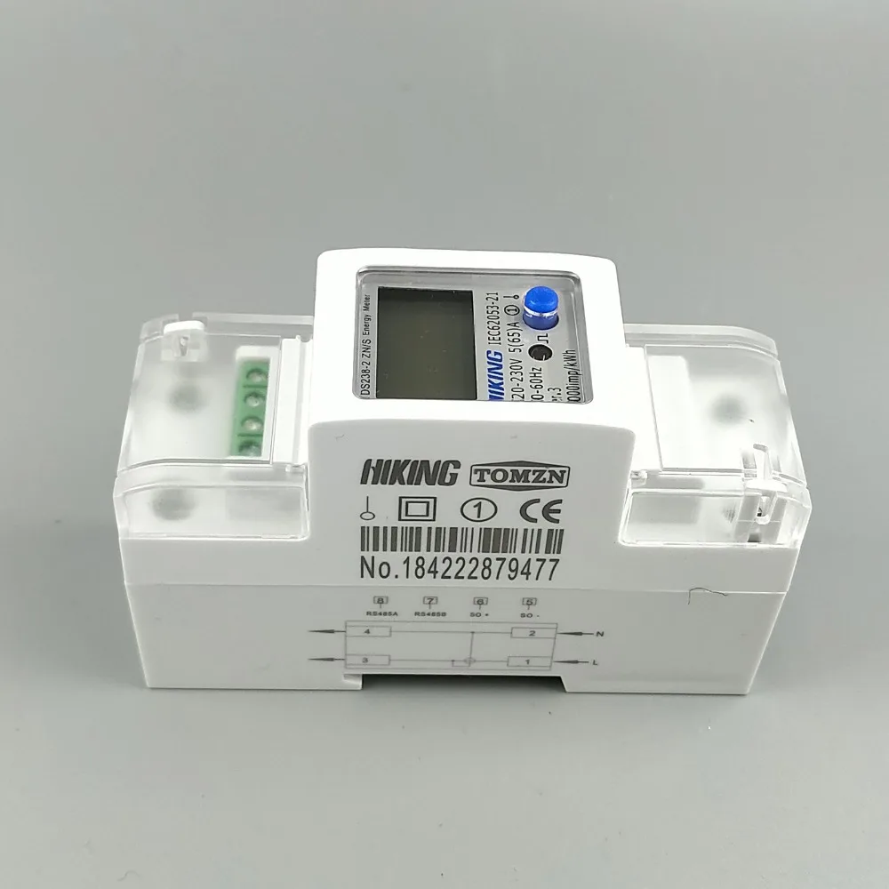 Ceny 5 (65) A 220V 230V 50HZ 60Hz napięcie prądu DDS238 2 ZN S jednofazowa szyna Din KWH watogodzina licznik energii z RS485 MODBUS RUT