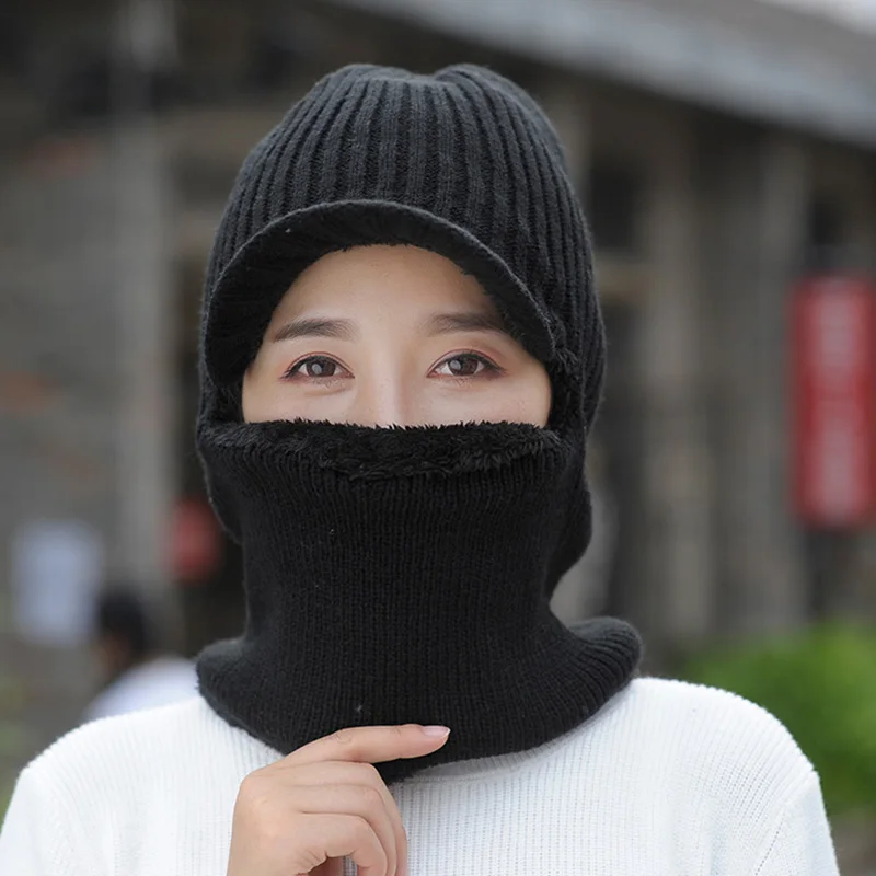 Warm Knitted Balaclava Beanie Hat Windproof Ski Face Mask Winter Hats