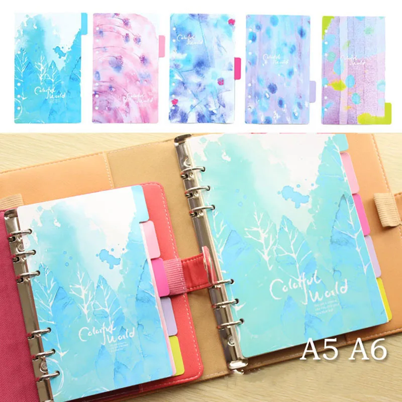 

Notebook Planner Accessories Colorful World Dividers Index page Bookmark Plate 5 sheets/Set for Filofax Cute Gift Stationery