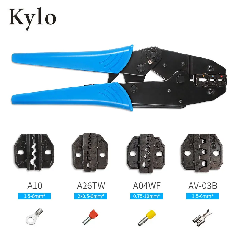 LY-03C Hand Crimping Tool Set&Box, includes 4 replaceable crimping dies and Crimping pliers