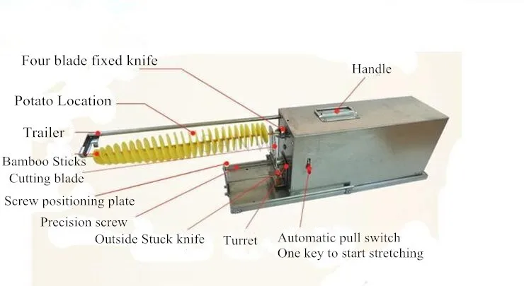 110 В/220 В электрическая полностью автоматическая стрейч машинка для спиральной нарезки картофеля; автоматический торнадо картофель овощи Резак для моркови твистер машина