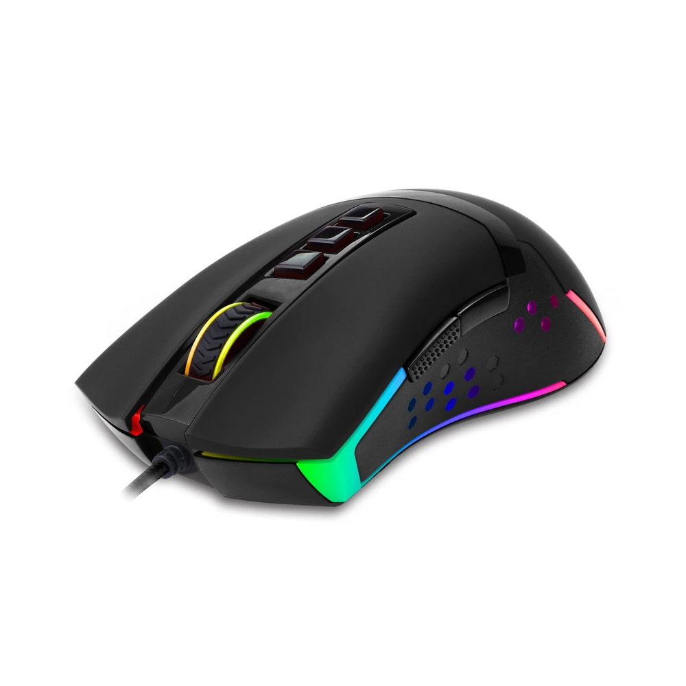 Фото Игровая мышь Redragon M712 RGB, Проводная игровая мышь 10000 DP RGB светодиодный Ной подсветкой, для MMO, для ПК, для обеих рук, макро программируемая компьютерная мышь №2