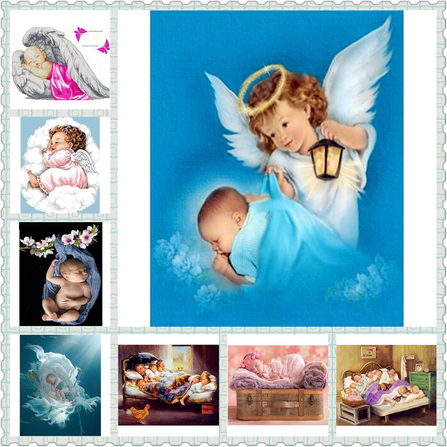 Full round Diamond 5D DIY Diamond Painting Angel baby 3D Embroidery