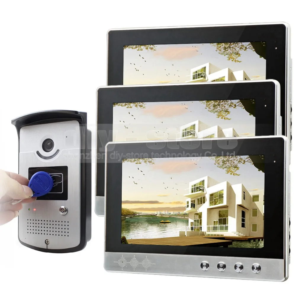 DIYSEUCR 10 inch Video Door Phone Doorbell Home Security Video