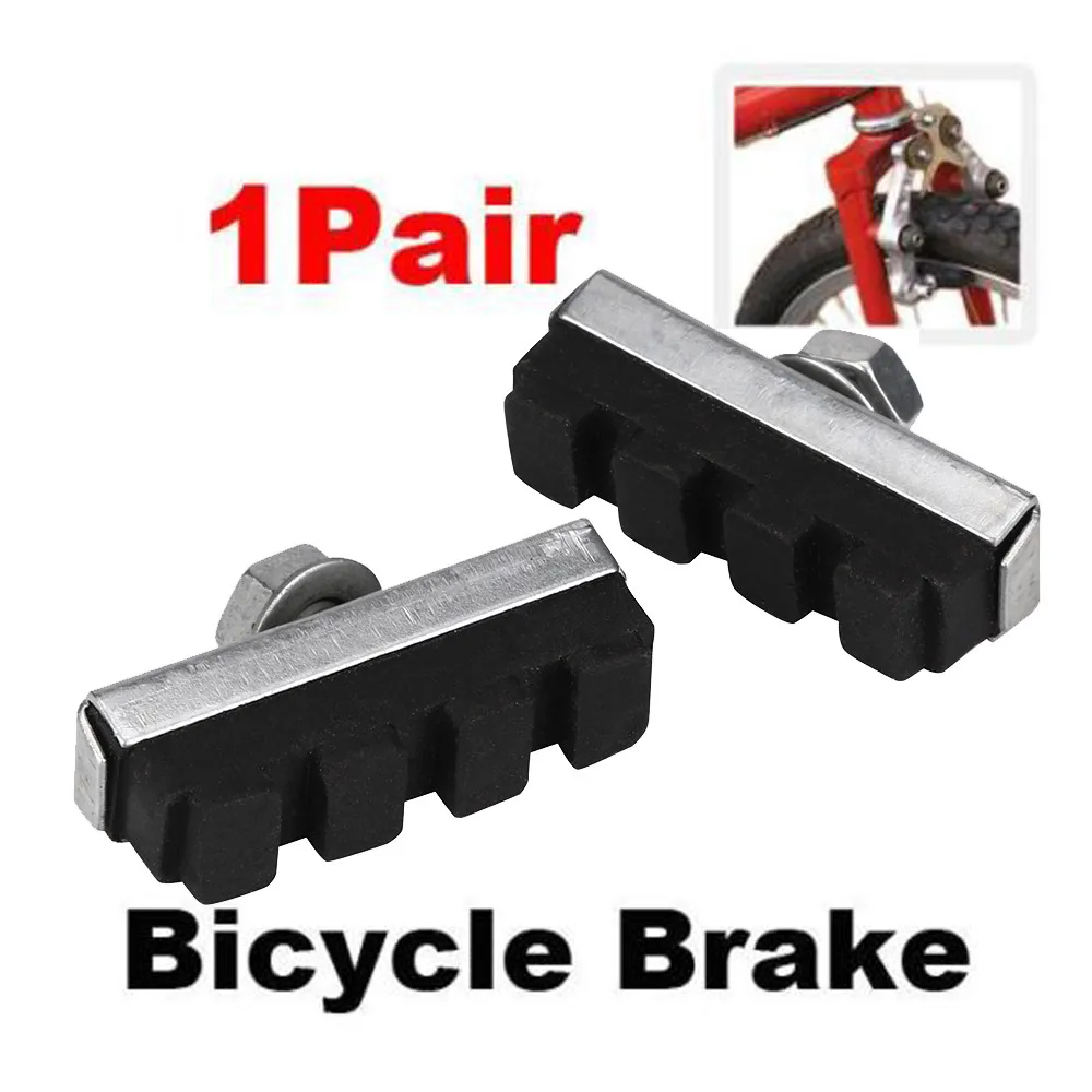 

2pc New Durable Bicycle Cycling Bike V Brake Holder Pads Shoes Blocks Black rubber Durable pad for long-lasting performance #45