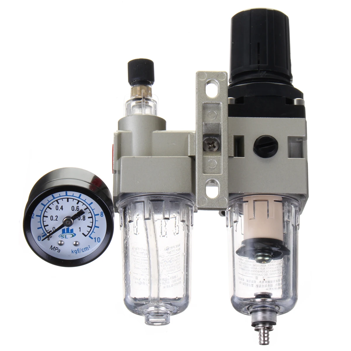 1/4NPT Regulador de presión del filtro de aire trampa de agua Compresor de la herramienta de aire con filtro lubricador de aire Compresor de presión de agua Separador de aceite Trampa de humedad 