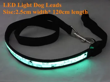 

FD46 LED Light dog leads 2.5cm width pet LED Leashes Pull strap pet Drawstring leads free shipping