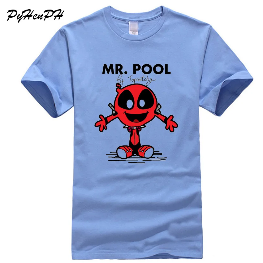 Бренд pyhenph хлопковые футболки для мужчин г-н бассейн милые Дэдпул печатных футболка, повседневные топы Новый Забавный футболки