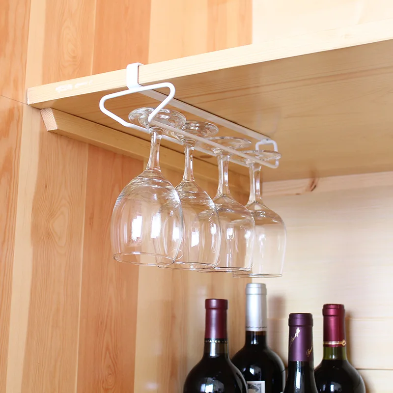 

Japanese Single row Home Decorative Wine Glasses Holder Hanging Upside Down Cup Goblets Display Rack Home Bar Iron Wine Stand