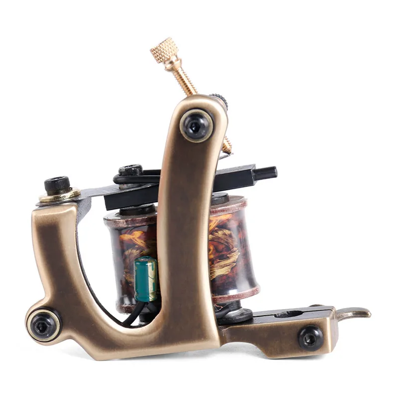 

Permanent Makeup Supplies Top End 1Pcs Copper Coil Tattoo Machine Gun 12 Wraps Shader For Tattoo Body Art