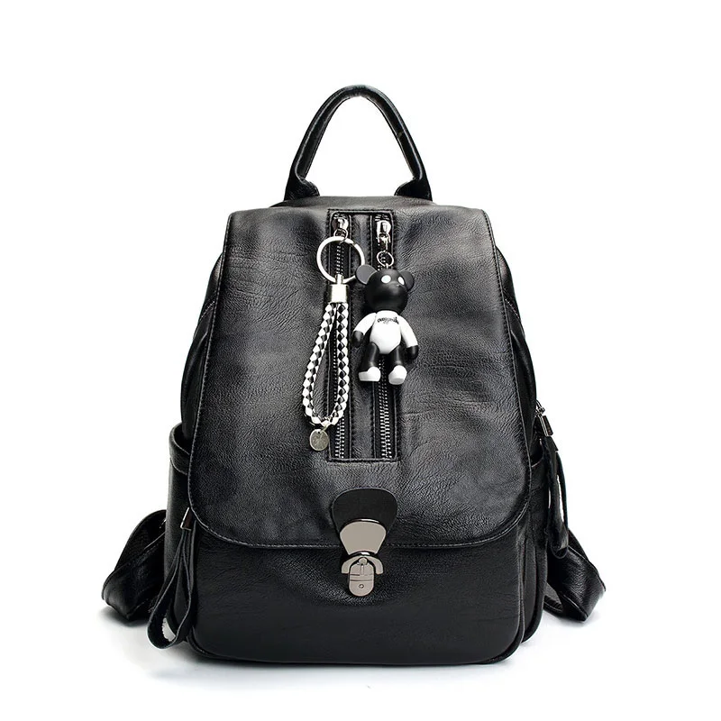 

2018 New women backpacks small rivet zipper pu leather student backpack korean backpack girls women Travel back pack runsuck