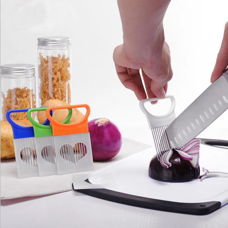 Hifuar Нержавеющая сталь лук Slicer для нарезки овощей Фрукты резак многоцелевой резка