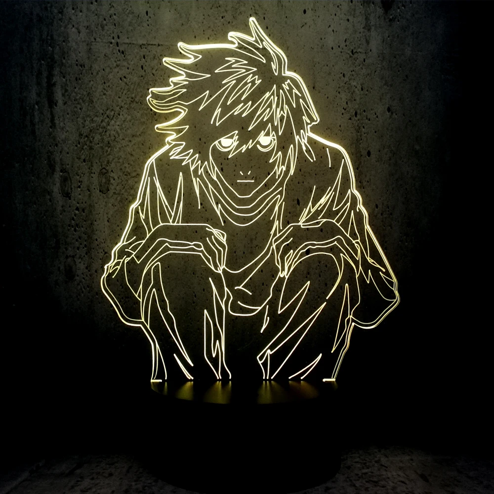 DEATH NOTE Role L LED ночник крутой подарок на день рождения Декор для комнаты подростка