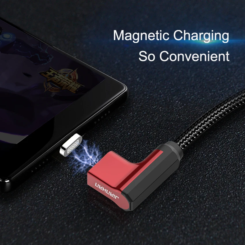 3 في 1 المغناطيسي 90 درجة 1 M المصغّر usb كابل بيانات سريع 5V2A مضفر نوع C L شكل شاحن آيفون xiaomi سامسونج
