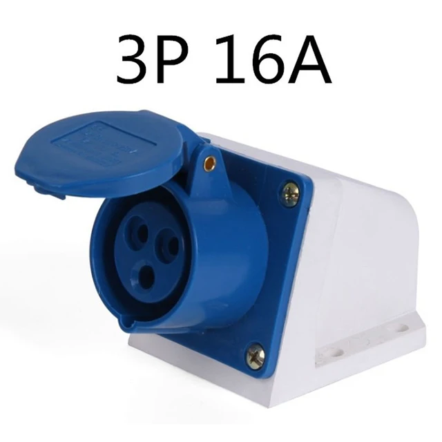 2pcs QD113 16A 220 250V 3P Industrial Waterproof Socket, Single Phase