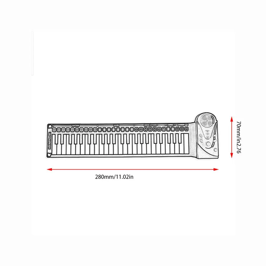 49-клавишная складное портативное фортепиано в рулоне силиконовый Портативный портативное фортепиано в рулоне для детей начинающих электронного фортепиано