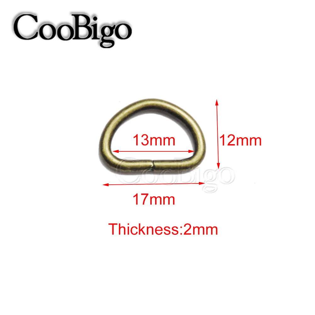 20 шт. 3/"~ 1" Dee D кольцо металлическая пряжка ЛЯМКИ рюкзак сумка кожевенное ремесло ремень ошейник для домашних животных DIY Швейные детали аксессуары - Цвет: 13mm Antique Bronze